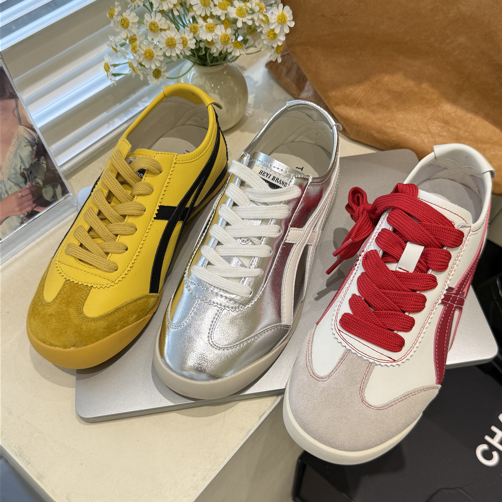 TATAFOCUS~真皮拼色阿甘鞋女2025春休闲运动鞋百搭舒适德训鞋33-6 - 图2