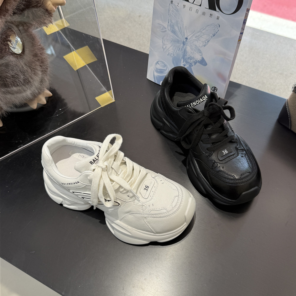 蝶澳~2025新款老爹鞋女厚底休闲运动鞋百搭透气网面跑步鞋61D123 - 图0