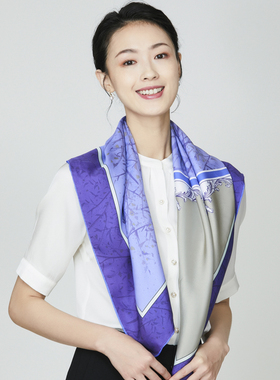 真丝丝巾印花高端女春秋