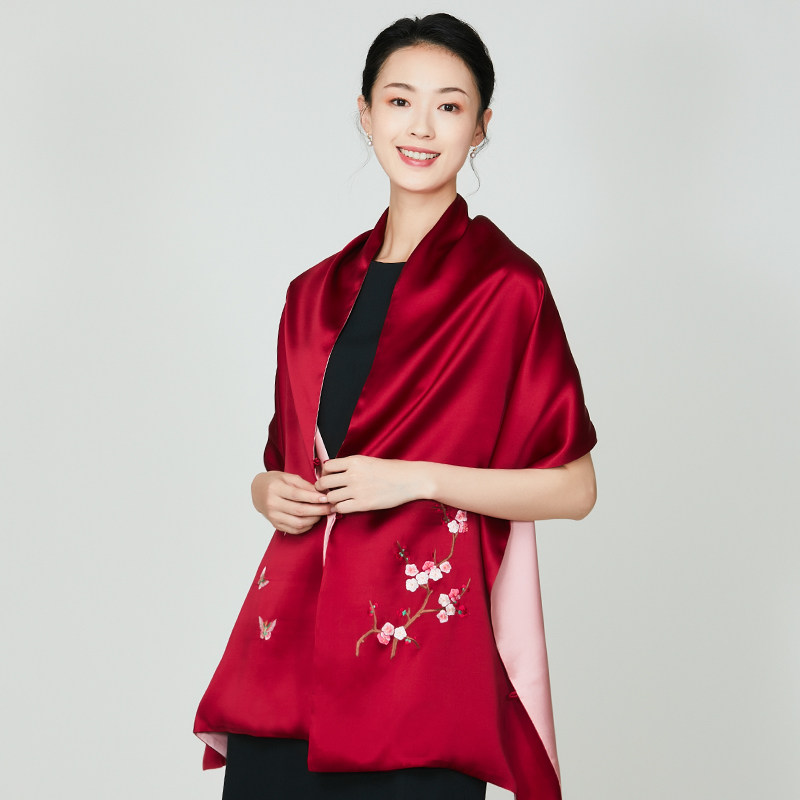 披肩围巾两用女真丝桑蚕丝春秋婚礼旗袍礼服外搭妈妈高端苏绣丝巾,淘宝优惠券,粉丝福利购,淘宝优惠卷