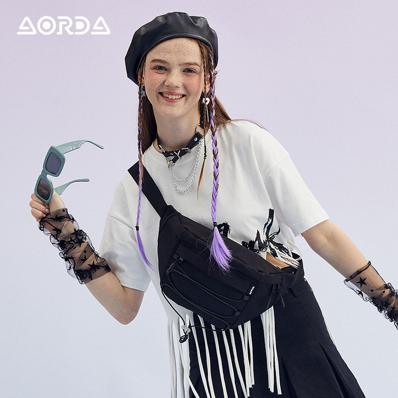 aorda甜酷女夏休闲新款潮男斜挎包 aorda奥尔达女士包袋