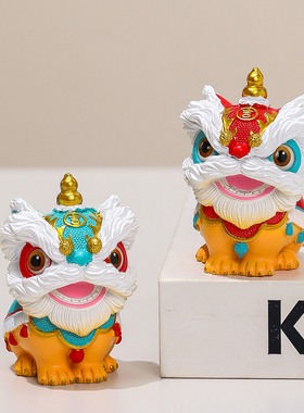 国潮醒狮摆件春节喜庆礼物装饰品