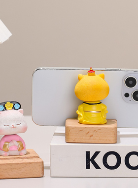 可爱猫咪手机支架办公装饰摆件