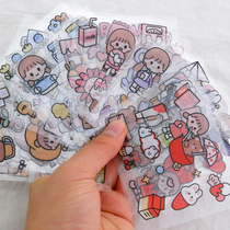 Cream Rabbit Diary PET sticker sticker Decorative Handmade Material Growth Manual Handbill Stickler Decorative pattern