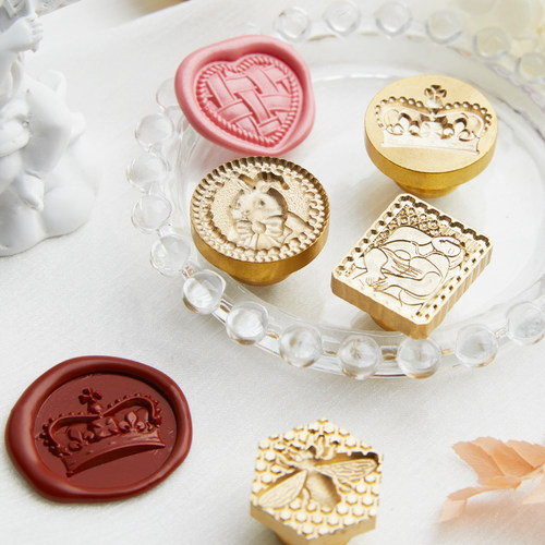 穗迪思火漆印章火漆蜡套装信封封口手账密封蜡封印sealing wax stamp 3D立体异形浮雕 - 图1
