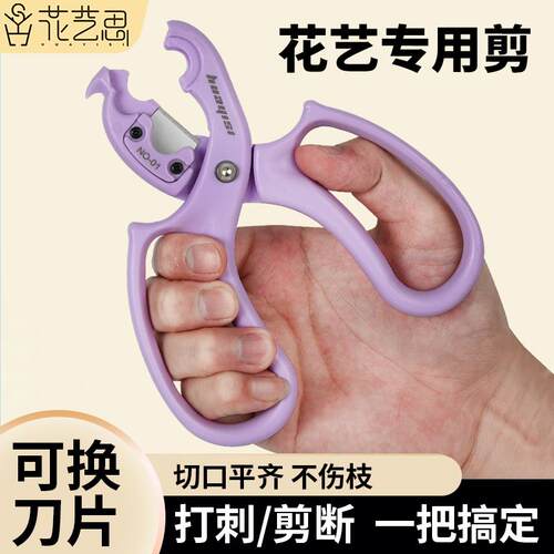 花艺花店打刺去叶修枝插花养花可换刀片多功能花卉专用剪刀 - 图0