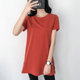 ແບບເກົາຫຼີ ກາງ-ຍາວ temperament ແຂນສັ້ນ ຝ້າຍບໍລິສຸດວັດສະດຸ modal