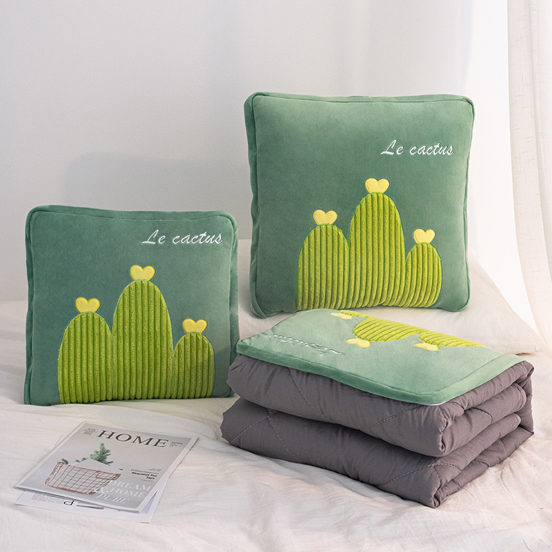 抱枕被子两用毯子二合一男生款睡觉空调被车用汽车折叠靠枕夏季薄 - 图0