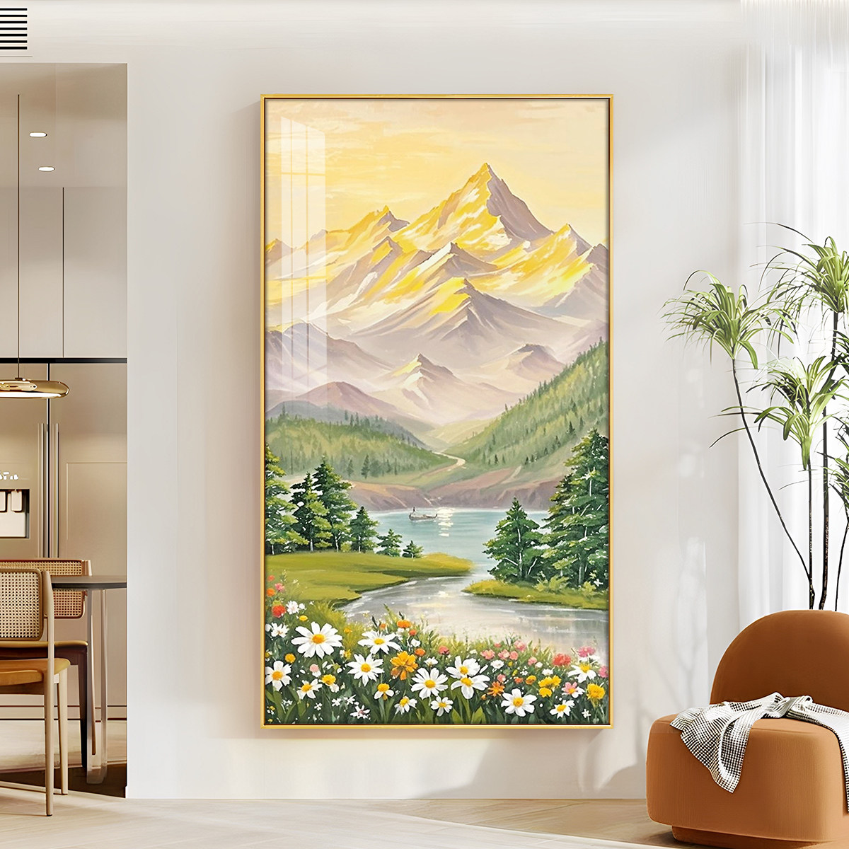 日照金山十字绣2025新款高级客厅大气寓意好风景山水竖版手工刺绣,淘宝优惠券,粉丝福利购,淘宝优惠卷