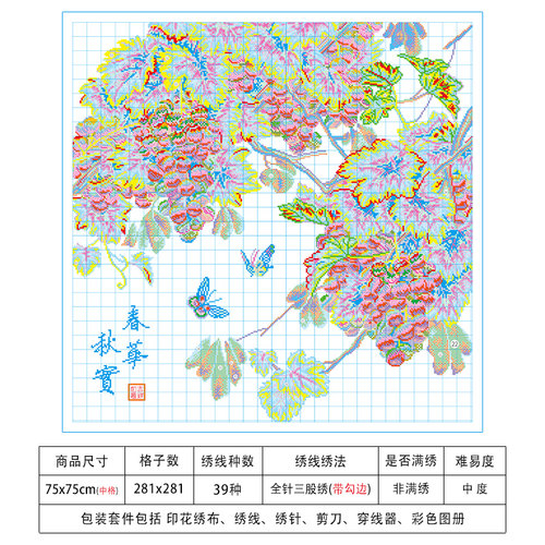 硕果累累十字绣2026年新款客厅餐厅水果葡萄简单手工刺绣挂画小件 - 图1