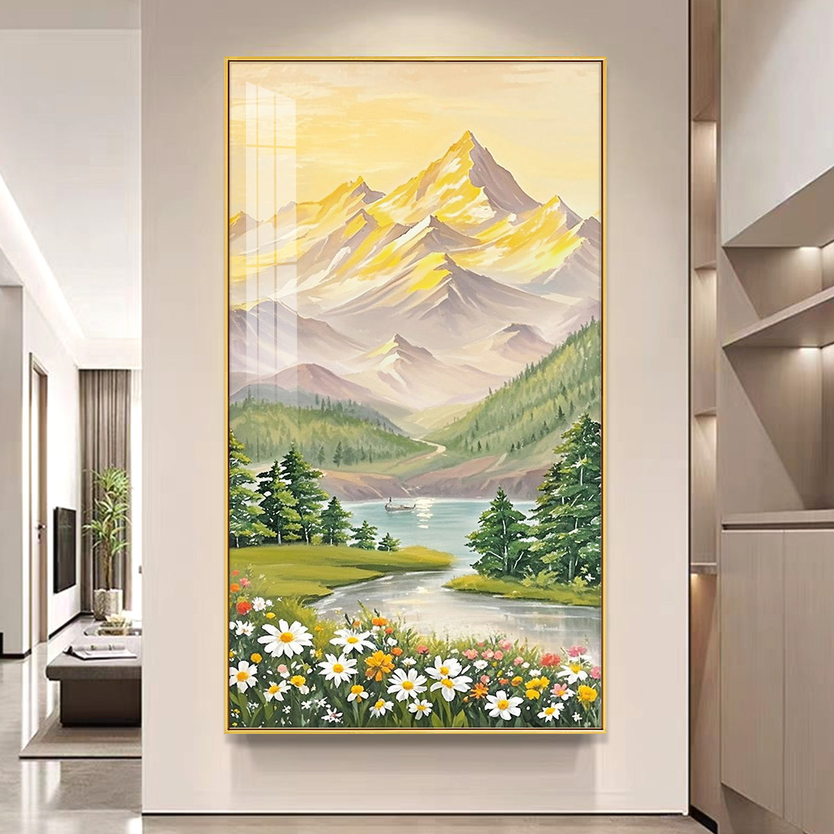 日照金山十字绣2025新款高级客厅大气寓意好风景山水竖版手工刺绣,淘宝优惠券,粉丝福利购,淘宝优惠卷