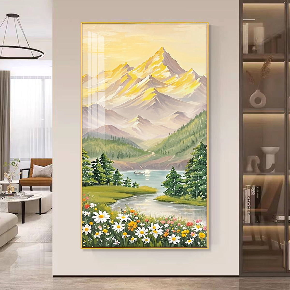 日照金山十字绣2025新款高级客厅大气寓意好风景山水竖版手工刺绣,淘宝优惠券,粉丝福利购,淘宝优惠卷