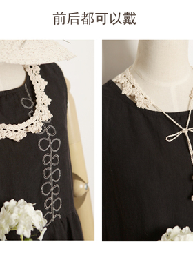 纯手工项链棉麻钩花针织手工装饰