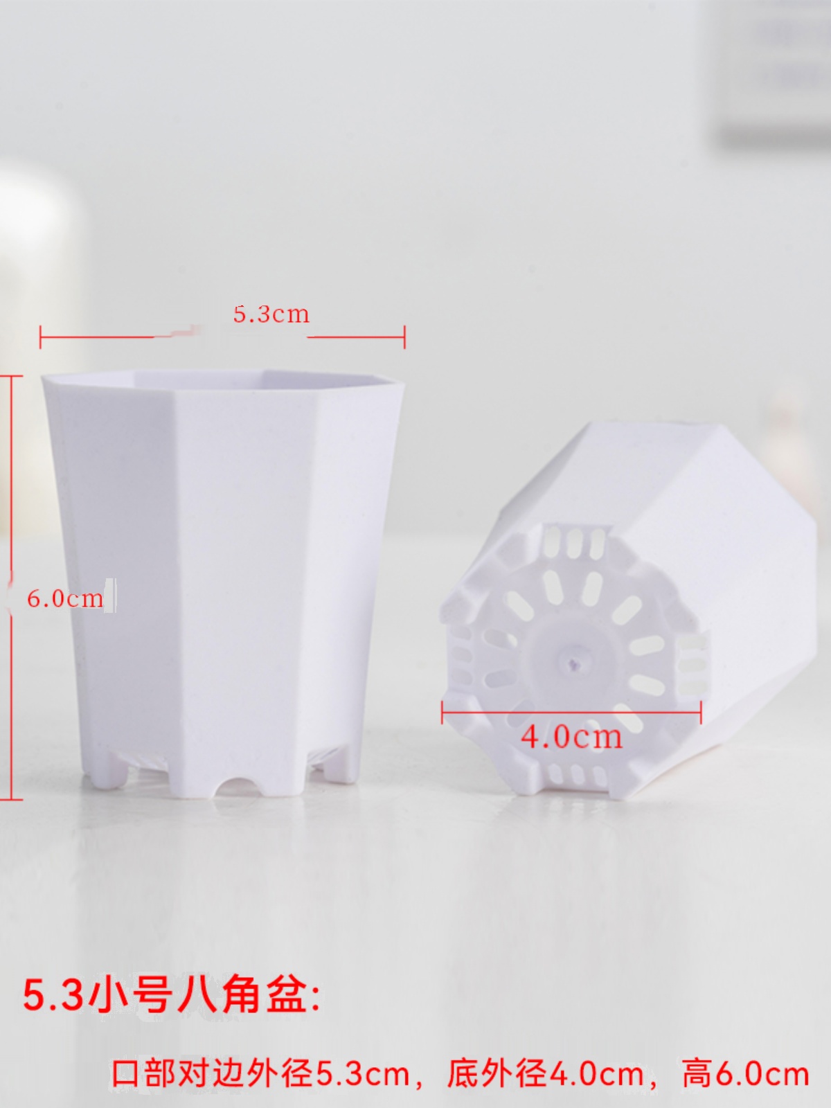 热卖八角加厚肉锥小白方多肉花盆塑料方形植物叶插育苗盆大黑方盆-图2