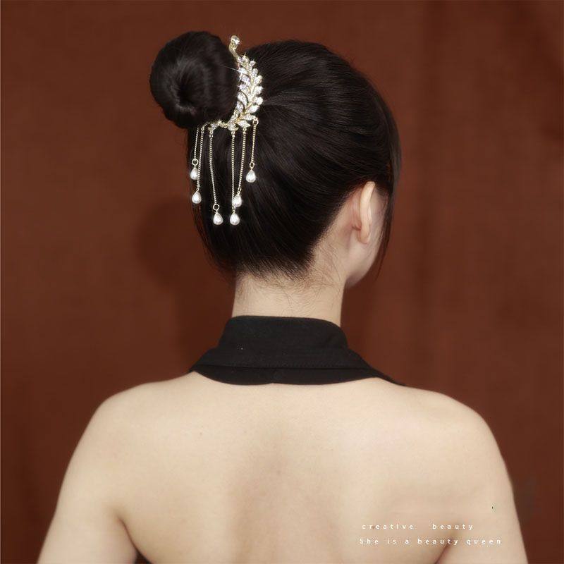 珍珠水钻蝴蝶发夹女后脑勺丸子头盘发神器气质马尾扣夹子头饰,淘宝优惠券,粉丝福利购,淘宝优惠卷