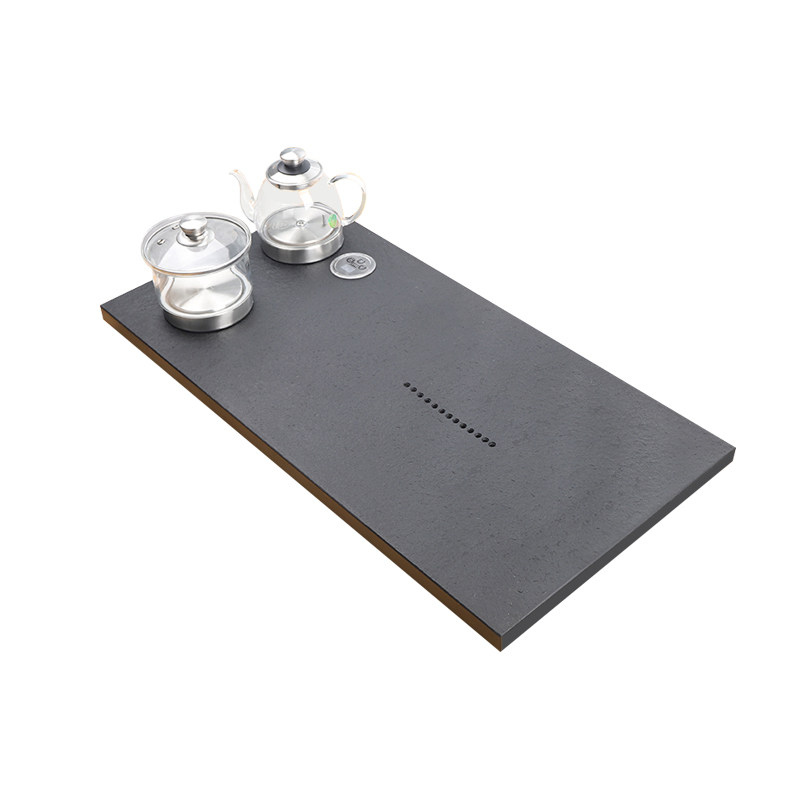 Black gold stone tea tray three-in-one bottom with water
