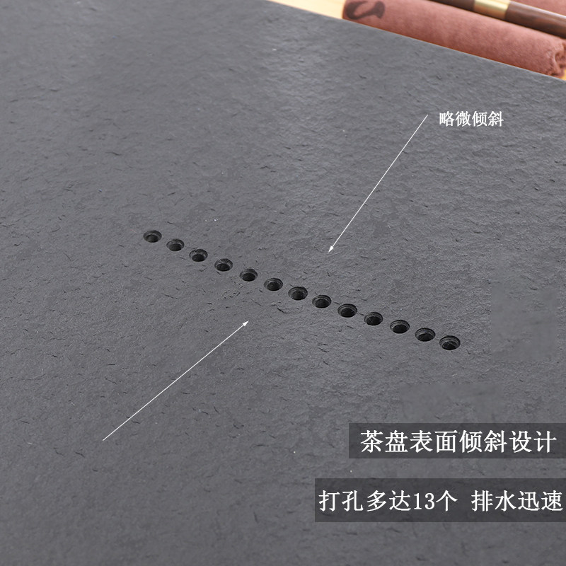 Black gold stone tea tray three-in-one bottom with water