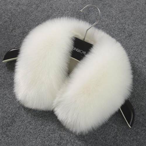 秋冬大毛领子棉衣呢大衣男女通用皮草毛领单卖仿狐狸毛毛领子通用 - 图0