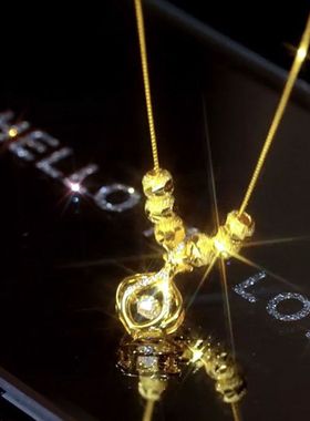 六珠项链炫小虫钛钢锁骨链