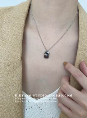 复古吊坠ins钛钢锁骨链女钛钢