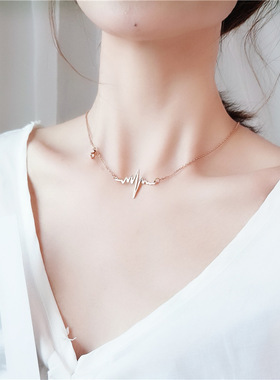 心电图项链炫小虫钛钢