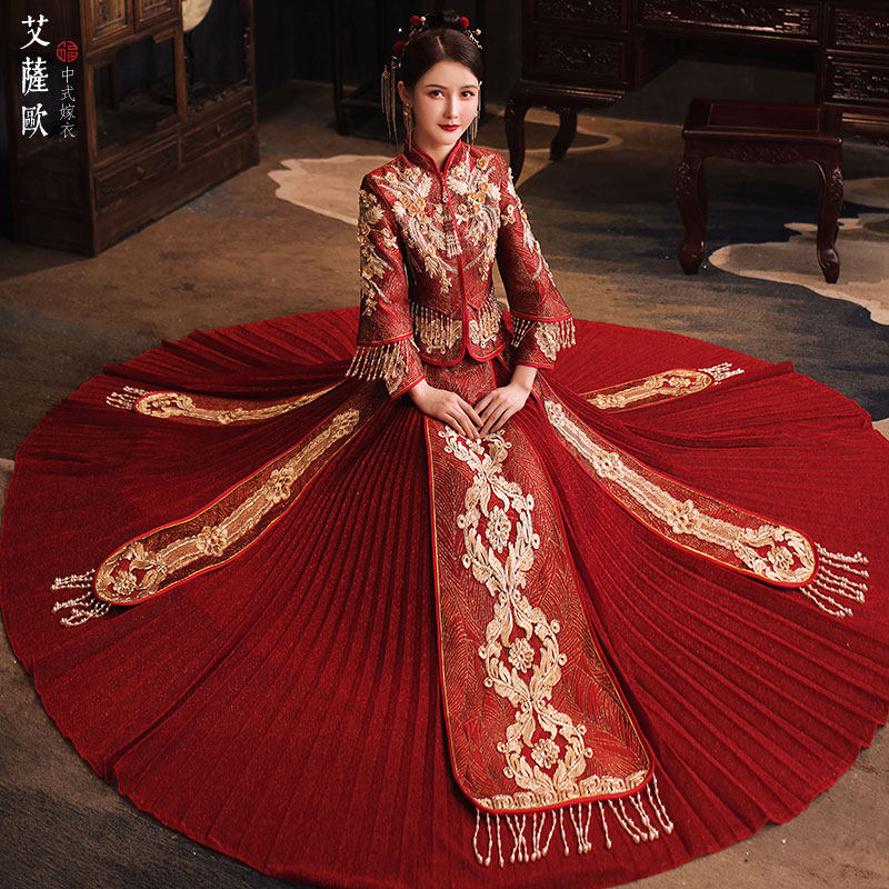 秀禾服2020新款结婚新娘女中式礼服 艾萨欧旗袍