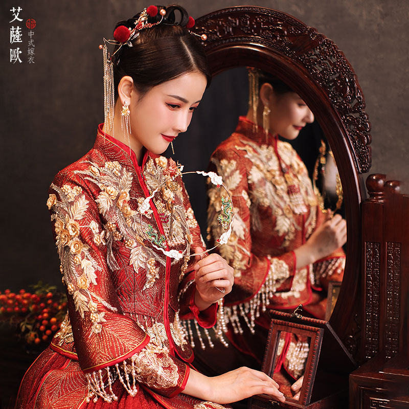 秀禾服2020新款结婚新娘女中式礼服 艾萨欧旗袍