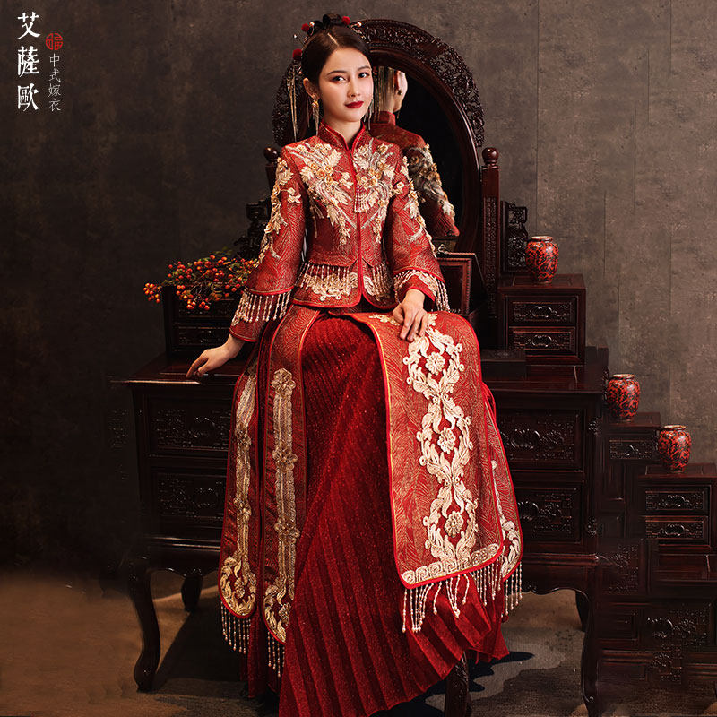 秀禾服2020新款结婚新娘女中式礼服 艾萨欧旗袍