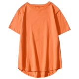 Цветная длинная хлопковая футболка с коротким рукавом, приятная телу летняя одежда, ассиметричный крой, оверсайз