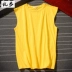 Mùa hè mới vest nam mùa hè thoáng khí áo vest trắng Hàn Quốc không tay áo thun cotton - Áo vest cotton ao ghi le Áo vest cotton