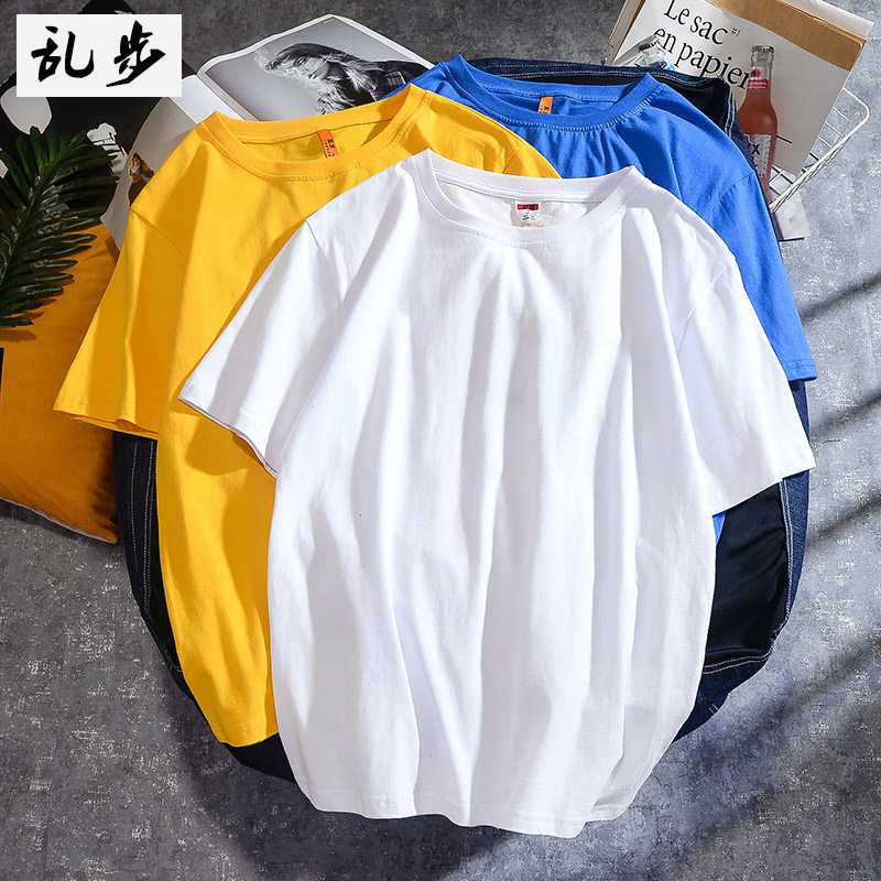 5件】短袖男士t恤纯色百搭打底衫 rampo乱步T恤
