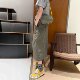 ສິ້ນ workwear ແອວສູງຂະຫນາດໃຫຍ່ທີ່ມີກະເປົ໋າໃຫຍ່