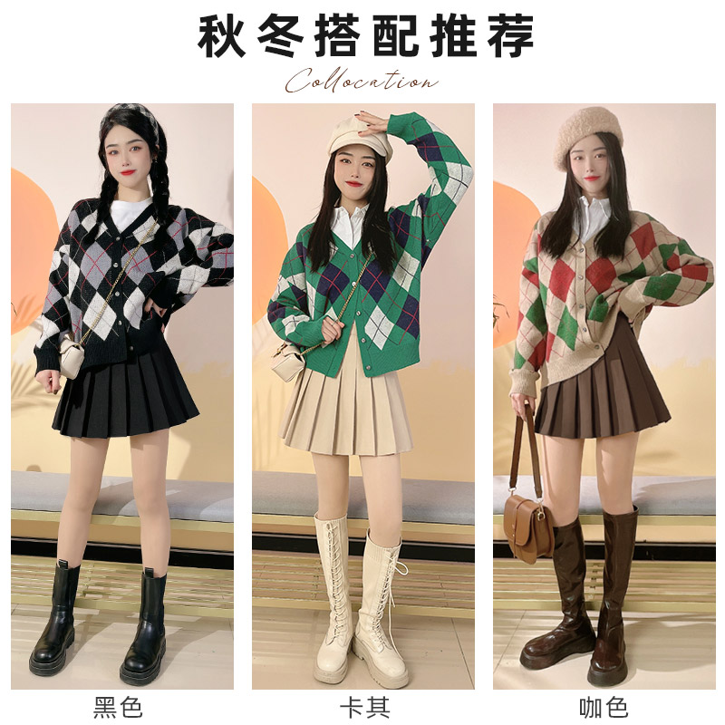 棕色秋冬高腰显瘦复古毛呢半身裙子 米琪菲半身裙