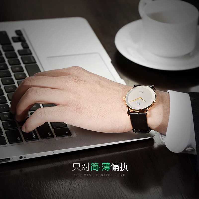 威诺时超薄简约休闲男士潮流石英表 vinoce威诺时汇吉国产腕表