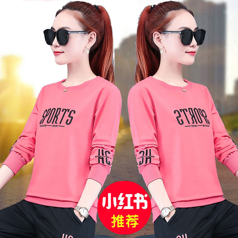 女士卫衣套装夏装圆领2019新款上衣 恋上17号卫衣/绒衫