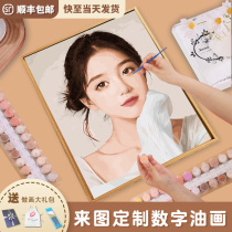 diy digital oil painting custom hand painting creative live-action photo character fill painted propylene painting oil color painting