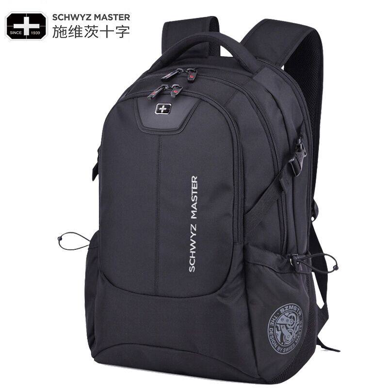 瑞士军刀男士休闲女学生潮流电脑包 施维茨十字裳酷双肩背包