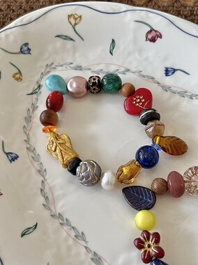 HEIXIN STUDIO手作捷克琉璃珠珍珠西亚琉璃珠文艺小众手串024