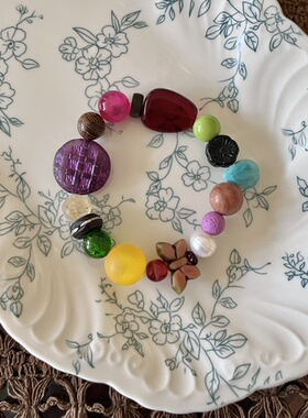 HEIXIN STUDIO手作捷克琉璃珠珍珠树脂珠木珠文艺小众手串033