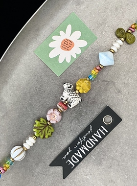 HEIXIN STUDIO手作 萌宠系列 秘鲁陶瓷珠童趣小众原创手串手链069