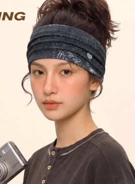 IIING帽控 复古腰果印花发带女百搭透气弹力运动包头巾时尚发箍