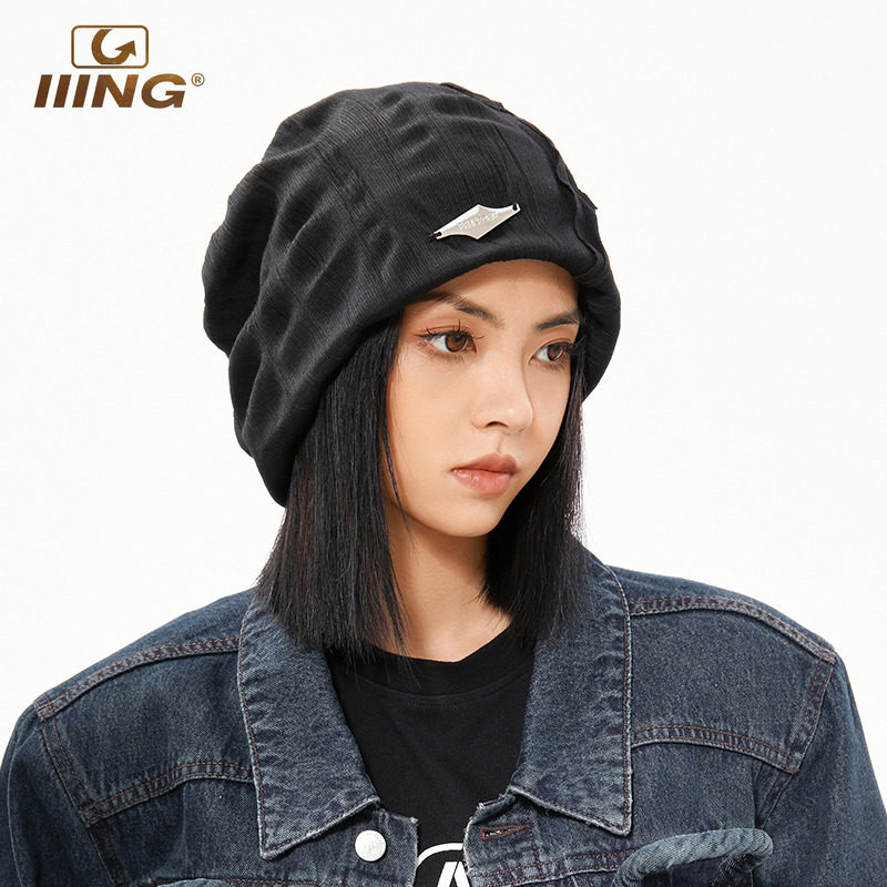 IIING帽控 气质堆堆帽男宽松大头围显脸小肌理感套头护耳冷帽子女,淘宝优惠券,粉丝福利购,淘宝优惠卷