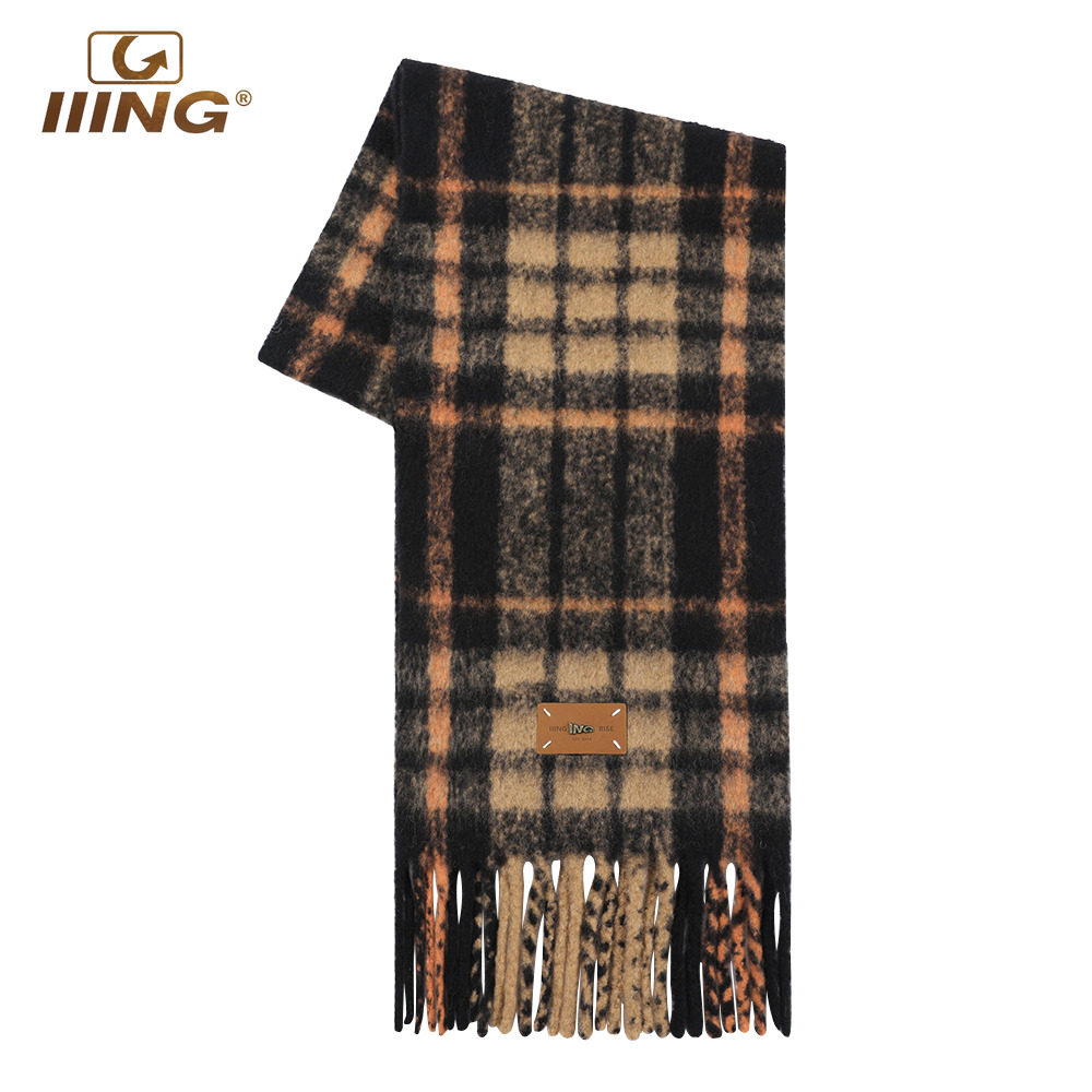 复古美拉德风含羊毛格子流苏围巾女秋冬新款加厚加大情侣保暖围脖,淘宝优惠券,粉丝福利购,淘宝优惠卷