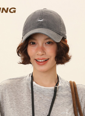 鸭舌帽子女2026年新款红色防晒软顶大脸显脸小宽大帽檐遮阳棒球帽