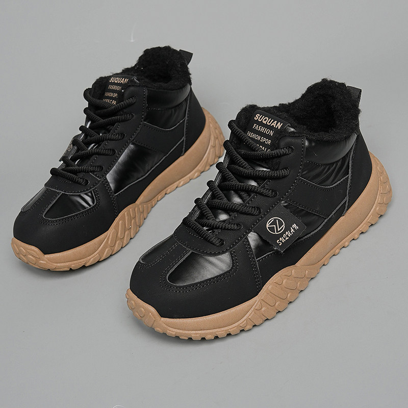 加绒加厚保暖百搭高帮鞋2025年冬季女鞋时尚厚底潮流棉鞋,淘宝优惠券,粉丝福利购,淘宝优惠卷