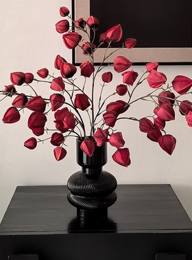 优选 中p古风红色灯笼花仿真花春节生日新年喜庆仿真花束装