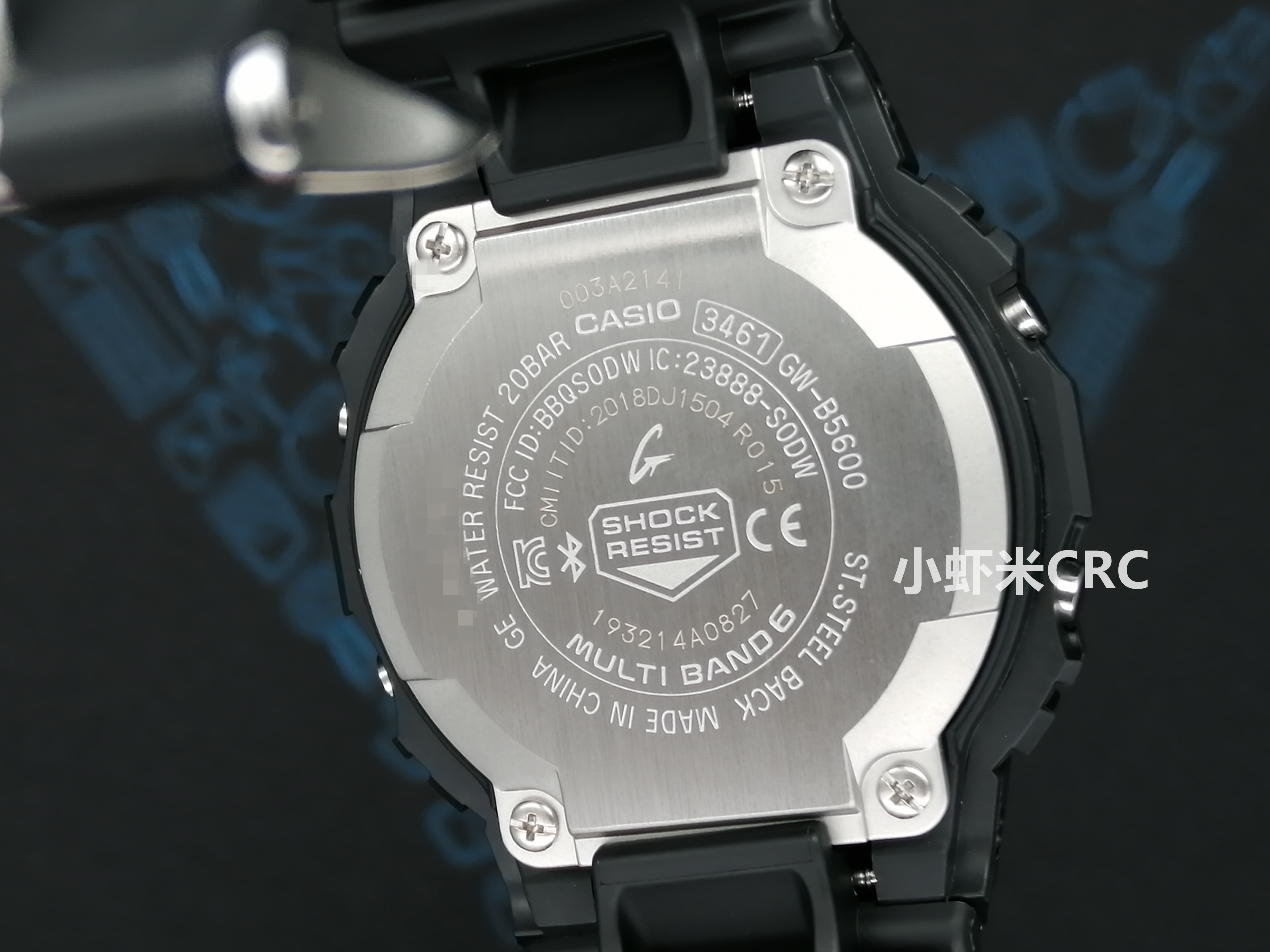 卡西欧G-SHOCK血鹤血屏光能电波蓝牙小方块手表男GW-B5600AR-1