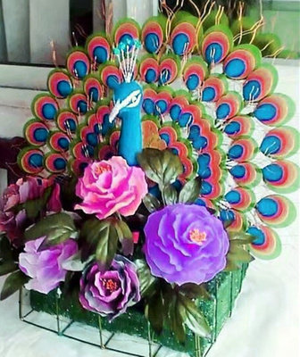 丝网花孔雀丝袜花材料手工制作材料牡丹开屏孔雀材料包全套装套餐