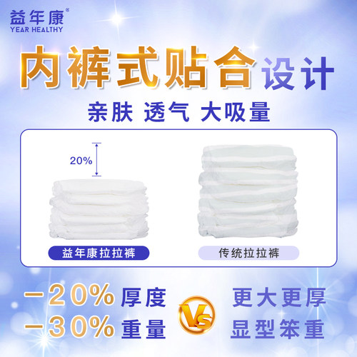 益年康成人拉拉裤老人用尿不湿老年人一次性内裤式纸尿裤男女大码 - 图2