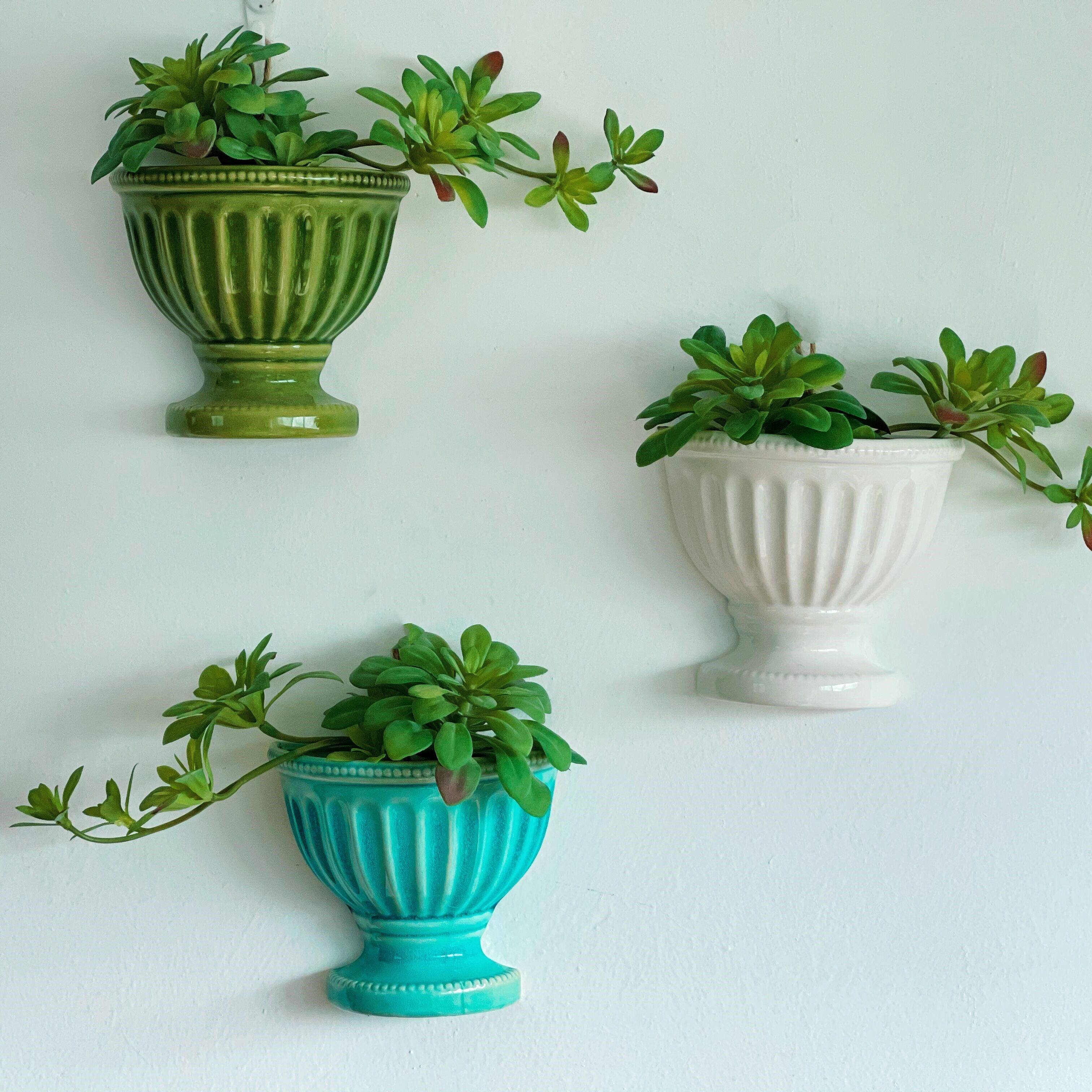 出口英式壁挂复古创意阳台垂吊盆多肉绿萝悬挂式墙壁装饰花盆陶瓷